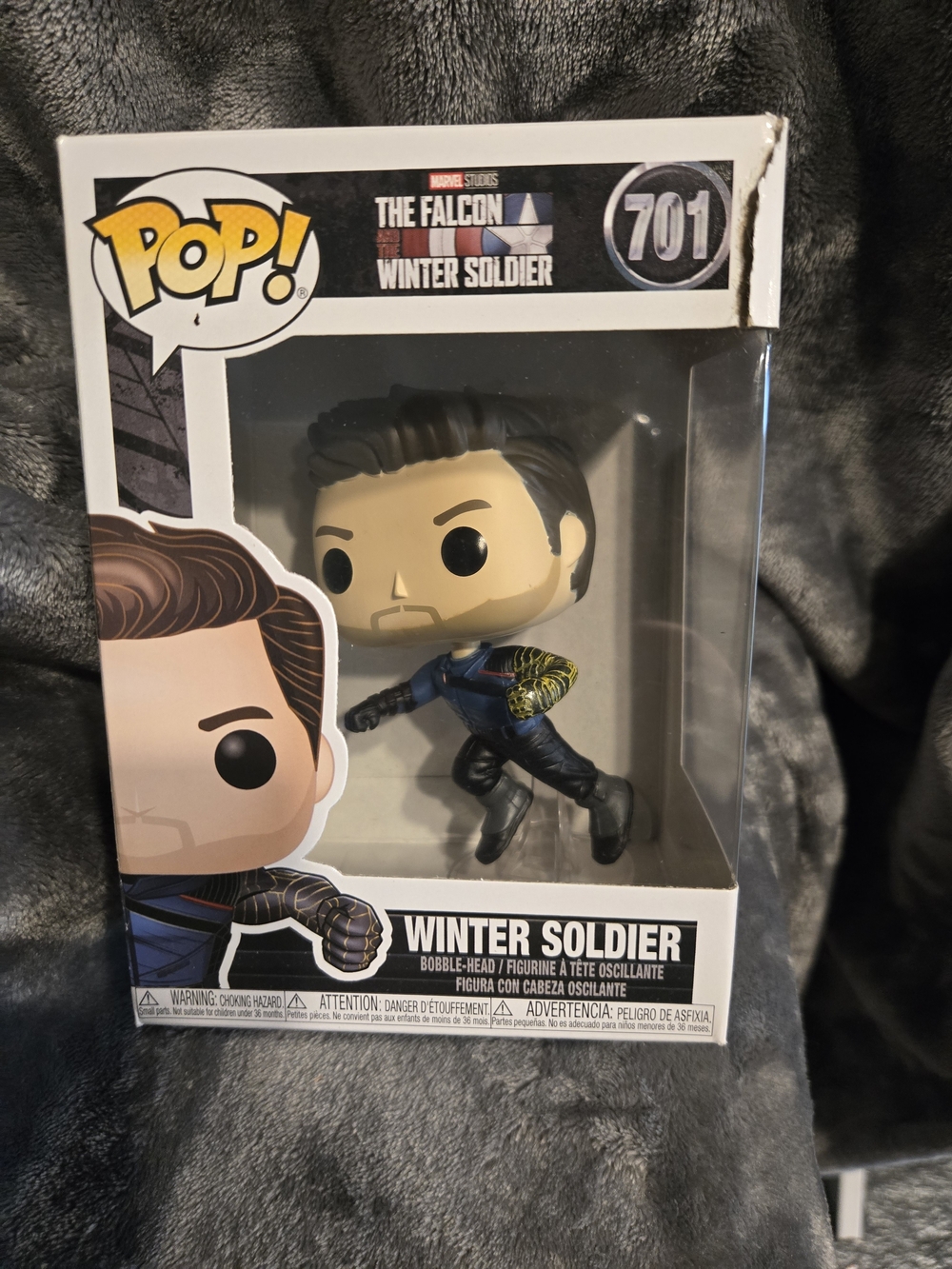 Funko POP! Winter Soldier Figure - Blue, Black, Gold Accent